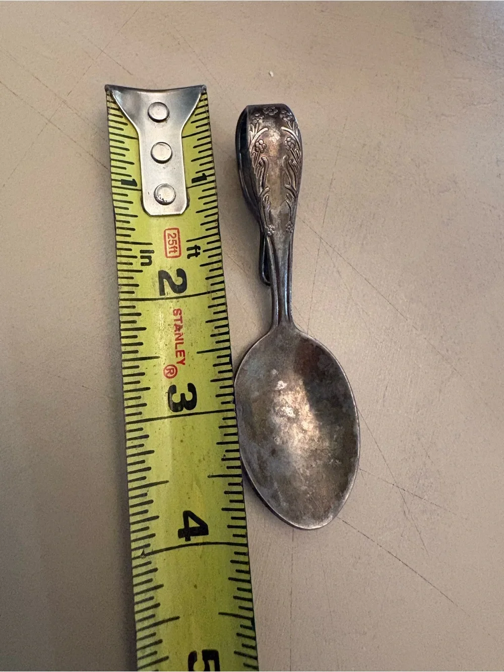 Vintage Floral-Handled Silverplate Spoon - Silver Tone